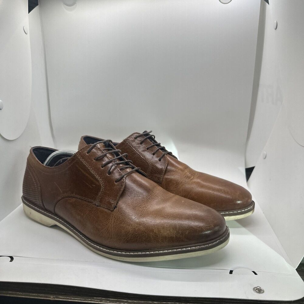 Hawker Rye Waylon Mens Tan Brown Leather Lace Up Oxford Size 13 US